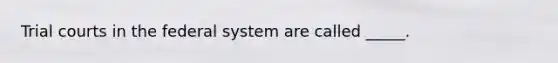 Trial courts in the federal system are called _____.