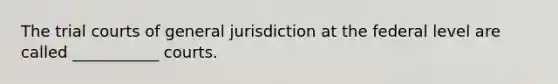 The trial courts of general jurisdiction at the federal level are called ___________ courts.