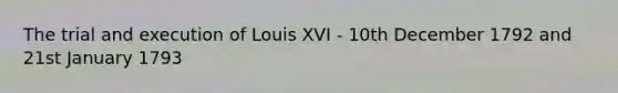 The trial and execution of Louis XVI - 10th December 1792 and 21st January 1793