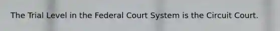 The Trial Level in the Federal Court System is the Circuit Court.