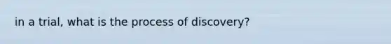 in a trial, what is the process of discovery?