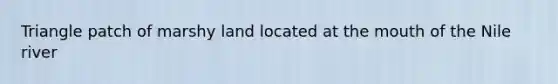 Triangle patch of marshy land located at the mouth of the Nile river