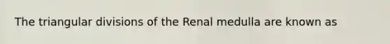 The triangular divisions of the Renal medulla are known as