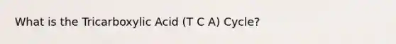 What is the Tricarboxylic Acid (T C A) Cycle?