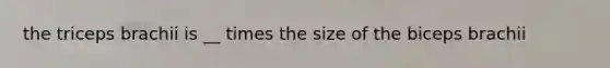 the triceps brachii is __ times the size of the biceps brachii