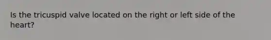 Is the tricuspid valve located on the right or left side of the heart?