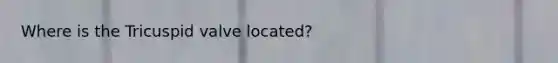 Where is the Tricuspid valve located?