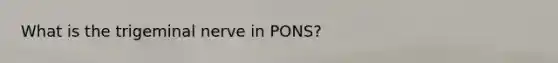 What is the trigeminal nerve in PONS?