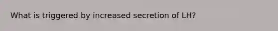 What is triggered by increased secretion of LH?