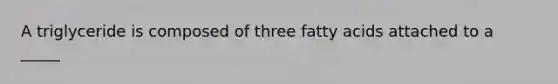 A triglyceride is composed of three fatty acids attached to a _____