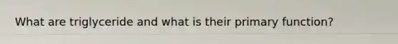 What are triglyceride and what is their primary function?