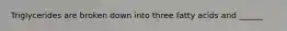Triglycerides are broken down into three fatty acids and ______
