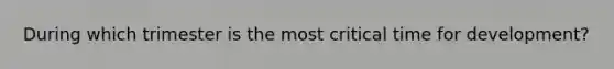 During which trimester is the most critical time for development?