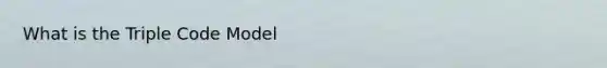 What is the Triple Code Model