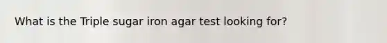 What is the Triple sugar iron agar test looking for?