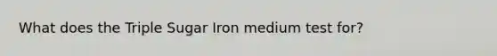 What does the Triple Sugar Iron medium test for?