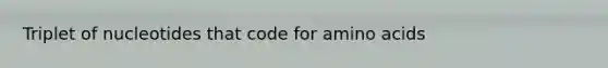 Triplet of nucleotides that code for amino acids