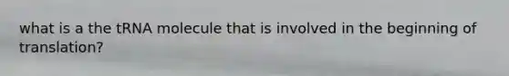 what is a the tRNA molecule that is involved in the beginning of translation?