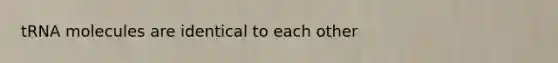 tRNA molecules are identical to each other
