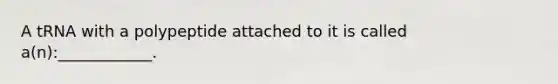 A tRNA with a polypeptide attached to it is called a(n):____________.