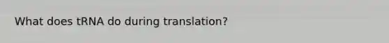 What does tRNA do during translation?