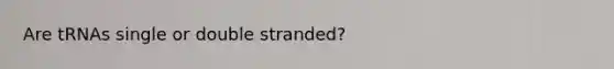 Are tRNAs single or double stranded?