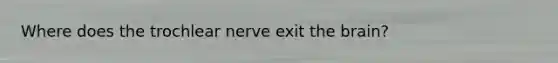 Where does the trochlear nerve exit the brain?