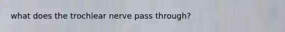 what does the trochlear nerve pass through?