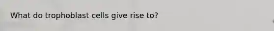 What do trophoblast cells give rise to?