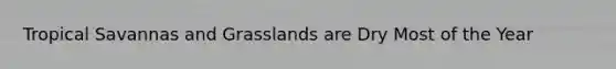 Tropical Savannas and Grasslands are Dry Most of the Year