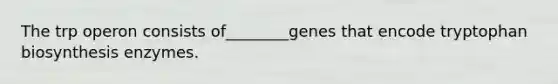 The trp operon consists of________genes that encode tryptophan biosynthesis enzymes.