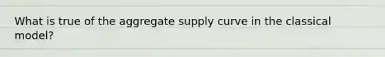 What is true of the aggregate supply curve in the classical model?