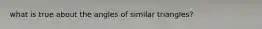 what is true about the angles of similar triangles?