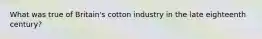 What was true of Britain's cotton industry in the late eighteenth century?