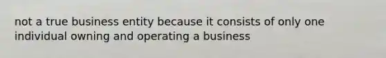 not a true business entity because it consists of only one individual owning and operating a business