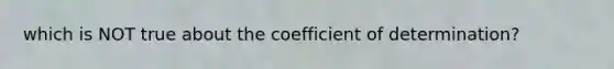 which is NOT true about the coefficient of determination?