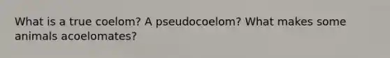 What is a true coelom? A pseudocoelom? What makes some animals acoelomates?