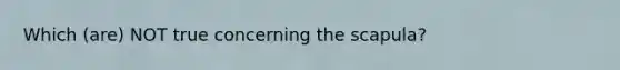 Which (are) NOT true concerning the scapula?