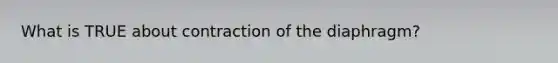 What is TRUE about contraction of the diaphragm?