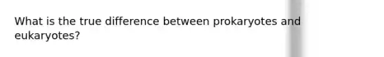 What is the true difference between prokaryotes and eukaryotes?