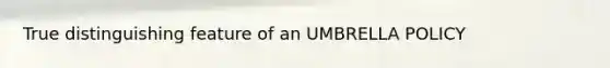 True distinguishing feature of an UMBRELLA POLICY