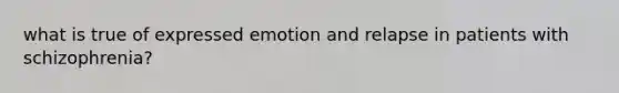 what is true of expressed emotion and relapse in patients with schizophrenia?