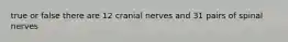 true or false there are 12 cranial nerves and 31 pairs of spinal nerves