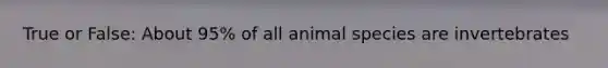 True or False: About 95% of all animal species are invertebrates