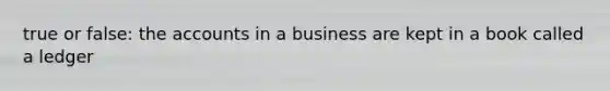 true or false: the accounts in a business are kept in a book called a ledger