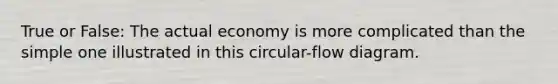 True or False: The actual economy is more complicated than the simple one illustrated in this circular-flow diagram.