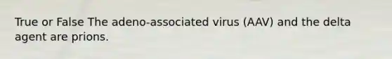 True or False The adeno-associated virus (AAV) and the delta agent are prions.