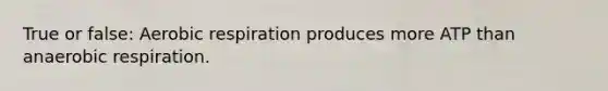 True or false: Aerobic respiration produces more ATP than anaerobic respiration.
