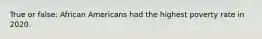 True or false: African Americans had the highest poverty rate in 2020.