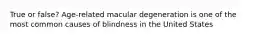 True or false? Age-related macular degeneration is one of the most common causes of blindness in the United States